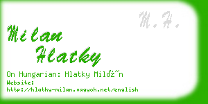 milan hlatky business card